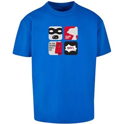 MERCHCODE T-shirt för män kvinnor peanuts – superhero tung oversize te, överdimensionerad passform, bomull 100 percent, M, koboltblå, M MERCHCODE T-shirt för män kvinnor peanuts – superhero tung oversize te, överdimensionerad passform, bomull 100 percent, M, koboltblå, M