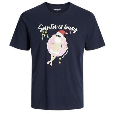 JACK & JONES Jjchristmas Tee Ss Crew Neck Pls – Plus Size, Sky Captain, 3XL JACK & JONES Jjchristmas Tee Ss Crew Neck Pls – Plus Size, Sky Captain, 3XL