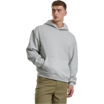 Urban Classics Huvtröja för män, fluffig huvtröja, avslappnad huvtröja för män, oversize passform, storlekar S–5XL, Lightasfal, S Urban Classics Huvtröja för män, fluffig huvtröja, avslappnad huvtröja för män, oversize passform, storlekar S–5XL, Lightasfal, S