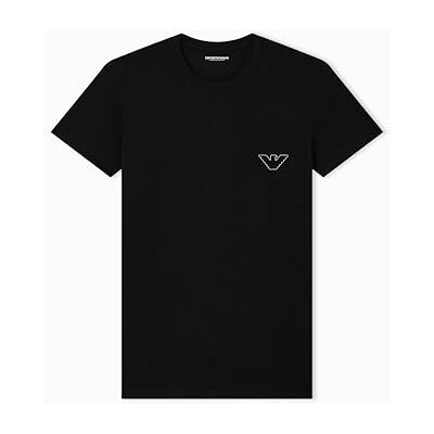 Giorgio Armani Mäns MEGALOGO T-shirt med rund hals svart L smal passform, Svart, L Giorgio Armani Mäns MEGALOGO T-shirt med rund hals svart L smal passform, Svart, L