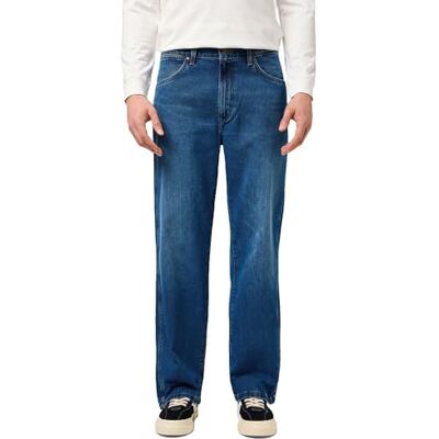 Wrangler Lösa raka jeans för män, Retro blå, 36W / 32L Wrangler Lösa raka jeans för män, Retro blå, 36W / 32L