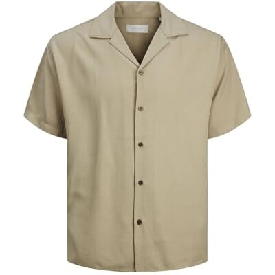 JACK & JONES JPRCCAARON Tencel Resort Shirt S/S SN, Fields of Rye/passform: avslappnad passform, L JACK & JONES JPRCCAARON Tencel Resort Shirt S/S SN, Fields of Rye/passform: avslappnad passform, L