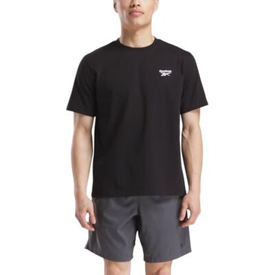 Reebok Cody Small Logo Crew Neck Ss T-shirt för män, svart, L Reebok Cody Small Logo Crew Neck Ss T-shirt för män, svart, L