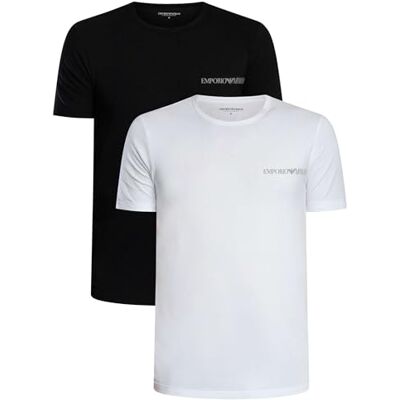 Giorgio Armani 2-Pack Crew Neck T-shirt, vit/svart, M herr Giorgio Armani 2-Pack Crew Neck T-shirt, vit/svart, M herr