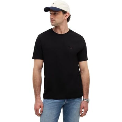 Tommy Hilfiger Essential REG FIT Solid TEE MW0MW37267, S/S t-shirt, svart, XS, svart (svart), XS Tommy Hilfiger Essential REG FIT Solid TEE MW0MW37267, S/S t-shirt, svart, XS, svart (svart), XS