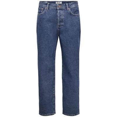 Only & Sons Onsfade Loose Jax Box Tai DNM Noos, Mörk medium blå denim, 33W / 34L Only & Sons Onsfade Loose Jax Box Tai DNM Noos, Mörk medium blå denim, 33W / 34L