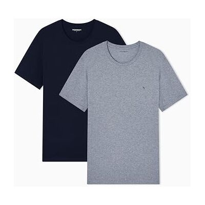 Giorgio Armani Mäns uthållighet 2-pack rund hals t-shirt grå L Giorgio Armani Mäns uthållighet 2-pack rund hals t-shirt grå L