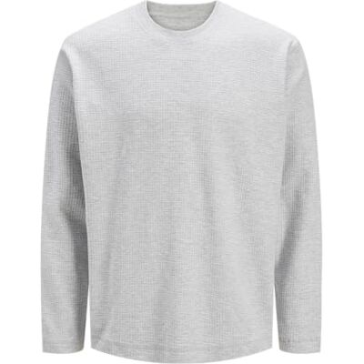 JACK & JONES Jcodynamic Fabric Tee Ls Crew Neck, Ljusgrå melange, S JACK & JONES Jcodynamic Fabric Tee Ls Crew Neck, Ljusgrå melange, S