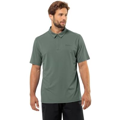 Jack Wolfskin DELGAMI Polo M, Säkringsgrön, S Jack Wolfskin DELGAMI Polo M, Säkringsgrön, S