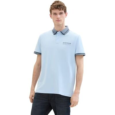 TOM TAILOR pikétröja för män, 35271 Vindsurf blå, XXL TOM TAILOR pikétröja för män, 35271 Vindsurf blå, XXL