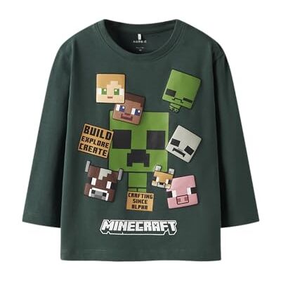 NAME IT Nmmnyle Minecraft Ls Nreg Top Bfu, Bistrogrön, 104 NAME IT Nmmnyle Minecraft Ls Nreg Top Bfu, Bistrogrön, 104