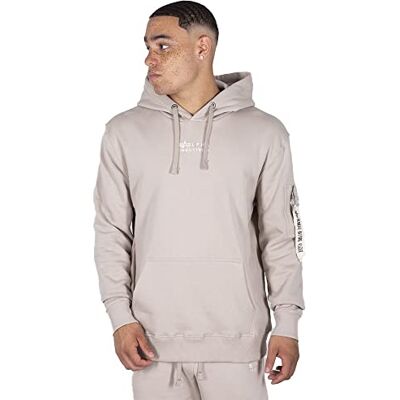 Alpha Industries Organics EMB Hoody Huvtröja Herr Huvtröja Svett Organic Beige Alpha Industries Organics EMB Hoody Huvtröja Herr Huvtröja Svett Organic Beige