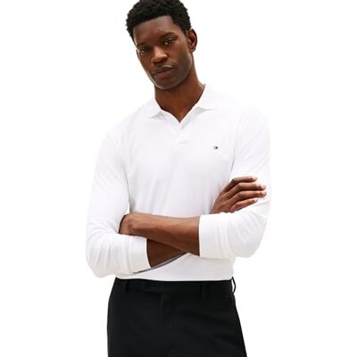 Tommy Hilfiger Herr L/S Flytande bomull REG Polo MW0MW37317 L/S Polo, Vit, XL, Vit (vit), XL Tommy Hilfiger Herr L/S Flytande bomull REG Polo MW0MW37317 L/S Polo, Vit, XL, Vit (vit), XL