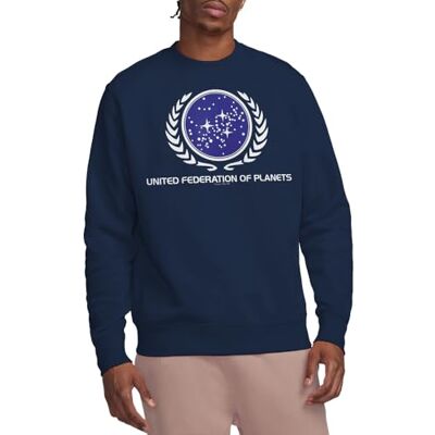 Star Trek United Federation Logo Crew Sweatshirt, Marinblå, Medium, Marinblått Xsp, M Star Trek United Federation Logo Crew Sweatshirt, Marinblå, Medium, Marinblått Xsp, M