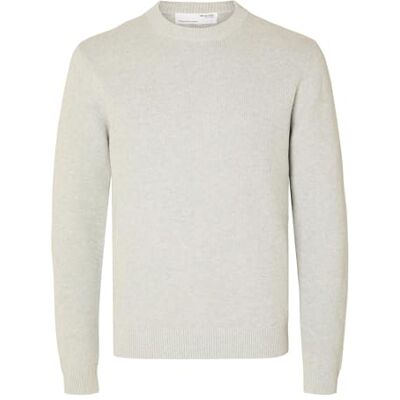 SELECTED HOMME SELETED HOMME Herr Slhdane Ls Knit Structure Crew Neck Noos stickad tröja, Ljusgrå melange, XL SELECTED HOMME SELETED HOMME Herr Slhdane Ls Knit Structure Crew Neck Noos stickad tröja, Ljusgrå melange, XL