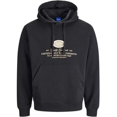 JACK & JONES Jorgreene varumärke sweat Hood Ch, svart, S JACK & JONES Jorgreene varumärke sweat Hood Ch, svart, S