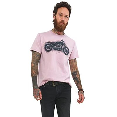 Joe Browns Herr skissad motorcykel grafiskt tryck T-shirt, rosa, S, Rosa, S Joe Browns Herr skissad motorcykel grafiskt tryck T-shirt, rosa, S, Rosa, S