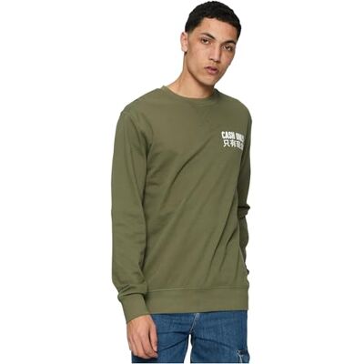 Tee herr Cash Only Crewneck, OLIV, XL Tee herr Cash Only Crewneck, OLIV, XL