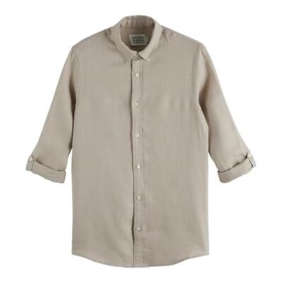 Scotch & Soda Seasonal Core – regular fit linne skjorta, Highway Grey 030, L Scotch & Soda Seasonal Core – regular fit linne skjorta, Highway Grey 030, L