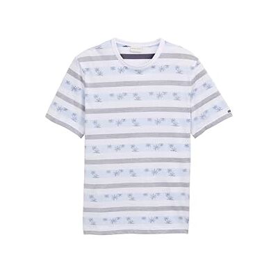 TOM TAILOR T-shirt för män, 38290 – Ljusblå bladremsa, M TOM TAILOR T-shirt för män, 38290 – Ljusblå bladremsa, M