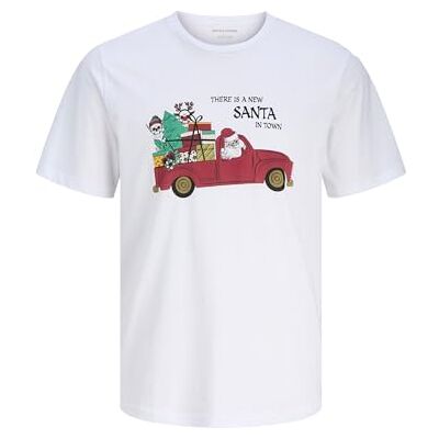 JACK & JONES Jjnoel Xmas Tee Ss Crew Neck, Vit, XL JACK & JONES Jjnoel Xmas Tee Ss Crew Neck, Vit, XL