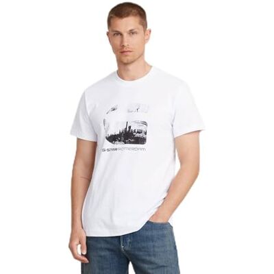 G-STAR Herr Rotterdam R T T-shirt, Vit (vit D25707-c336-110), XXL G-STAR Herr Rotterdam R T T-shirt, Vit (vit D25707-c336-110), XXL