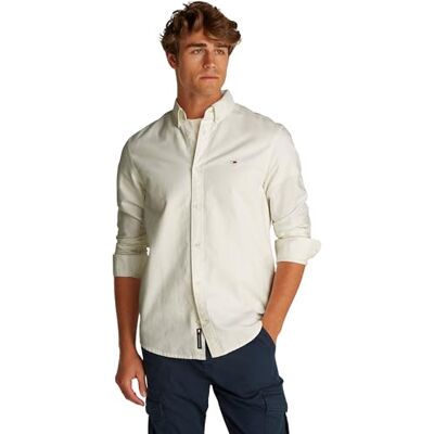 Tommy Jeans herr TJM REG OXFORD SHIRT EXT L/S skjorta, vit, XL, Vit (Ecru), XL Tommy Jeans herr TJM REG OXFORD SHIRT EXT L/S skjorta, vit, XL, Vit (Ecru), XL