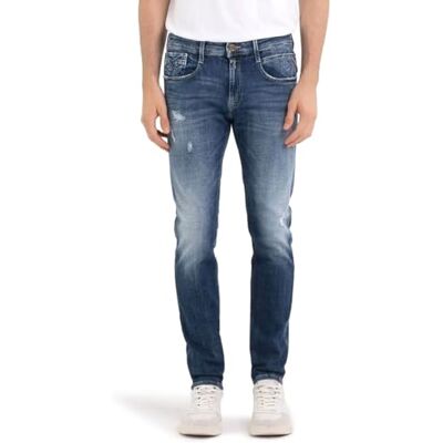 Replay Herrjeans Anbass Slim Fit Aged, Mörkblå 007-4, 30W / 36L Replay Herrjeans Anbass Slim Fit Aged, Mörkblå 007-4, 30W / 36L