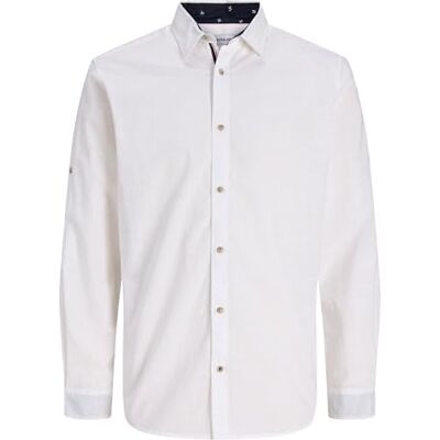 JACK & JONES Jjhenry Slub detalj skjorta Ls, Ljus vit, XXL JACK & JONES Jjhenry Slub detalj skjorta Ls, Ljus vit, XXL
