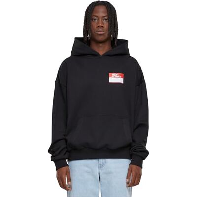 Tee Upscale herr huvtröja Hey! Mitt namn är oversize huvtröja, huvtröja för män med tryck på framsidan, överdimensionerad passform, svart, XXL Tee Upscale herr huvtröja Hey! Mitt namn är oversize huvtröja, huvtröja för män med tryck på framsidan, överdimensionerad passform, svart, XXL