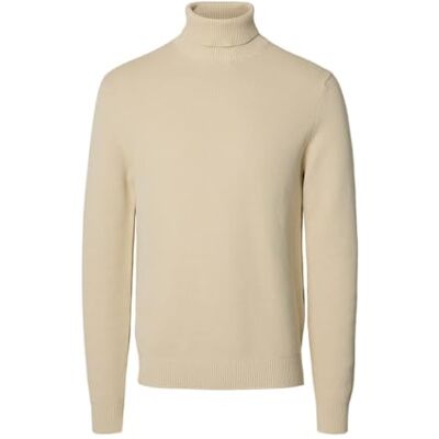 SELECTED FEMME Slhdane Ls stickad struktur Roll Neck Noos, Havregryn, XL SELECTED FEMME Slhdane Ls stickad struktur Roll Neck Noos, Havregryn, XL