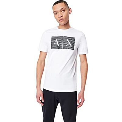 Giorgio Armani T-shirt med rund hals och logotyp, för män, Vitt, XXL Giorgio Armani T-shirt med rund hals och logotyp, för män, Vitt, XXL