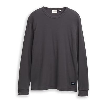 TOM TAILOR Långärmad T-shirt för män, 10899 Tarmacgrå, XXL TOM TAILOR Långärmad T-shirt för män, 10899 Tarmacgrå, XXL
