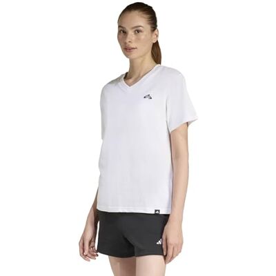 adidas Kobiety SUMMER SLIDE GRAPHIC VNECK T-SHIRT, white, S adidas Kobiety SUMMER SLIDE GRAPHIC VNECK T-SHIRT, white, S