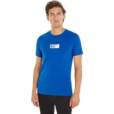 Calvin Jeans Herr Small Center Box Tee S/S T-shirts, Vattenkokare blå, M Calvin Jeans Herr Small Center Box Tee S/S T-shirts, Vattenkokare blå, M