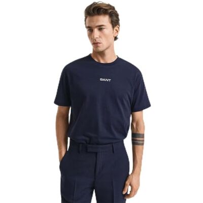 GANT Graphic Ss T-shirt för män, Kvällsblå, XXL GANT Graphic Ss T-shirt för män, Kvällsblå, XXL