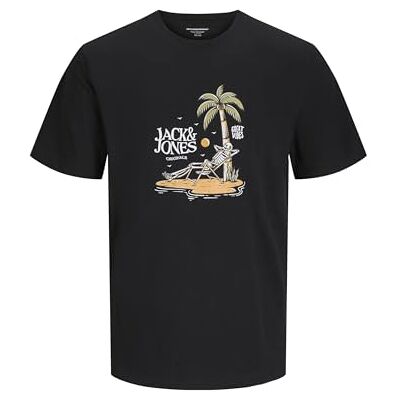 JACK & JONES Jorskull Coast Tee Ss Crew Neck, svart, S JACK & JONES Jorskull Coast Tee Ss Crew Neck, svart, S