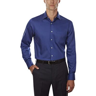 Van Heusen herrklänning tröjor anpassade lyxsateen stretch solid spridning krage Van Heusen herrklänning tröjor anpassade lyxsateen stretch solid spridning krage