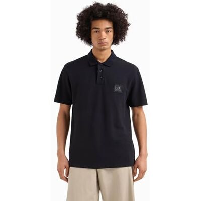 Giorgio Armani Men's Blue Edition, logo lapp, normal passform, blå, S, djup marin, S Giorgio Armani Men's Blue Edition, logo lapp, normal passform, blå, S, djup marin, S