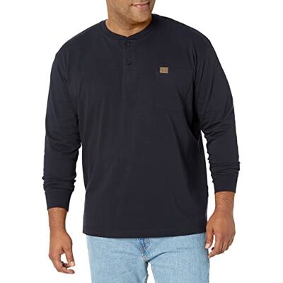 Wrangler långärmad solid Henley-skjorta för män., Marinblått Xsp, XL Wrangler långärmad solid Henley-skjorta för män., Marinblått Xsp, XL