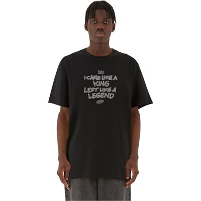 Tee Upscale herr-t-shirt som en legend oversize t-shirt, tryck t-shirt för män, överdimensionerad passform, streetwear, svart, XL Tee Upscale herr-t-shirt som en legend oversize t-shirt, tryck t-shirt för män, överdimensionerad passform, streetwear, svart, XL