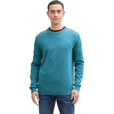TOM TAILOR herrtröja, 36299 Bright Teal Melange, M TOM TAILOR herrtröja, 36299 Bright Teal Melange, M