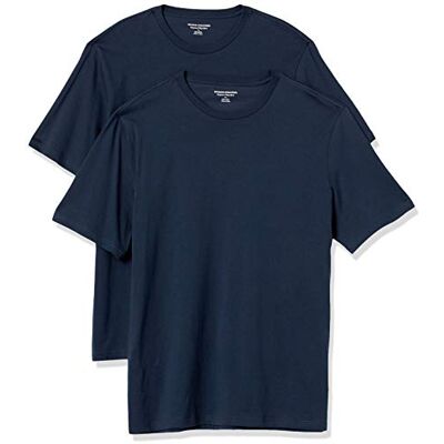 Amazon Essentials herr normal passform kortärmad rund hals t-shirt, paket med 2, marinblå, X-Small Amazon Essentials herr normal passform kortärmad rund hals t-shirt, paket med 2, marinblå, X-Small