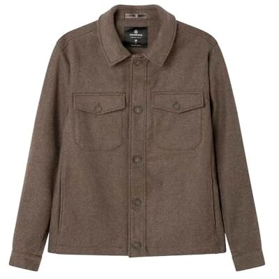 Springfield Woolen Shirt krage sportjacka, brun, M för män Springfield Woolen Shirt krage sportjacka, brun, M för män