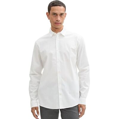TOM TAILOR herrskjorta, 36039 – vit prickdesign, L TOM TAILOR herrskjorta, 36039 – vit prickdesign, L