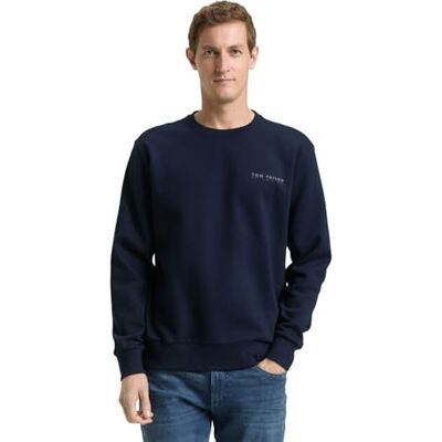 TOM TAILOR Sweatshirt för män, 10668 – himmelskaptensblå, M TOM TAILOR Sweatshirt för män, 10668 – himmelskaptensblå, M