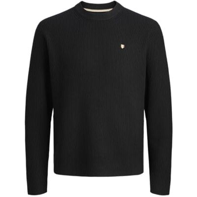 JACK & JONES Jprblurichard stickad crew neck, svart, S JACK & JONES Jprblurichard stickad crew neck, svart, S
