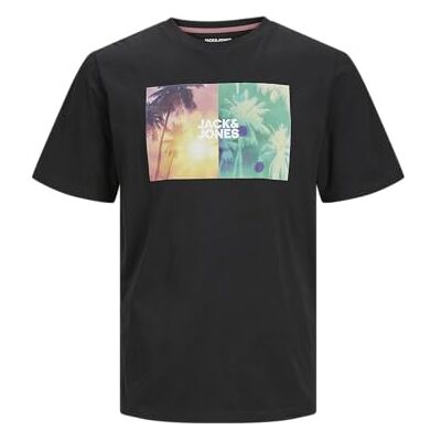 JACK & JONES JJNAVIN Tee SS Crew Neck, svart, S JACK & JONES JJNAVIN Tee SS Crew Neck, svart, S