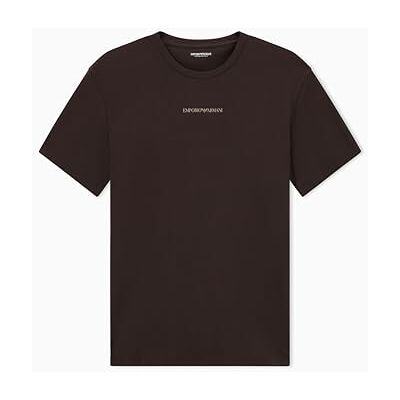 Giorgio Armani Herr stretch piquet rund hals t-shirt brun L anpassad passform passform, Brun, L Giorgio Armani Herr stretch piquet rund hals t-shirt brun L anpassad passform passform, Brun, L