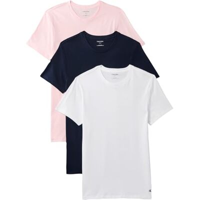Calvin Herr S/S Crew Neck 3-pack Lv00Nb4051 S/S t-shirt, rosa (Horisont rosa W Shoreline EMB/SHOREL), M Calvin Herr S/S Crew Neck 3-pack Lv00Nb4051 S/S t-shirt, rosa (Horisont rosa W Shoreline EMB/SHOREL), M